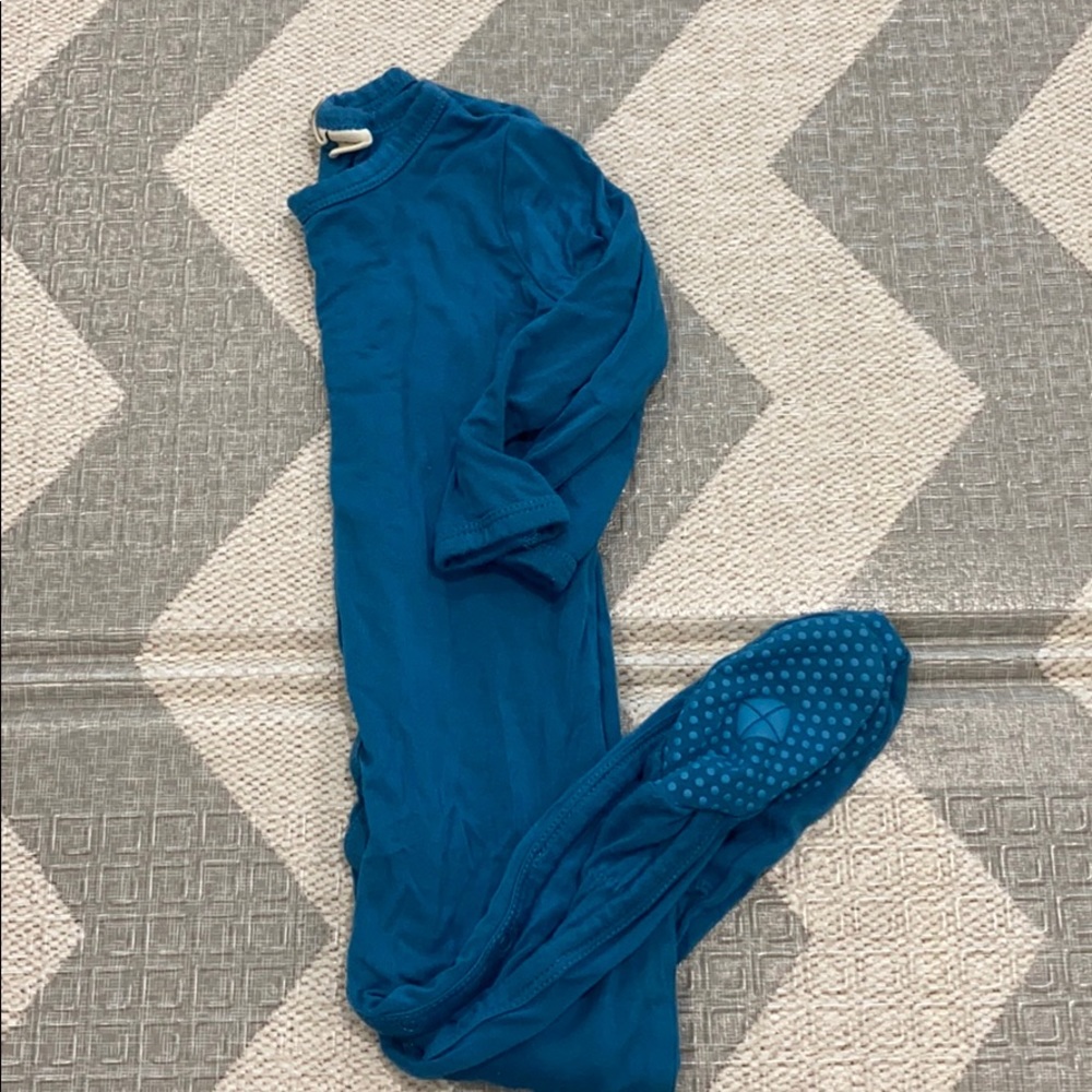 Kyte baby snap footie teal 6-12